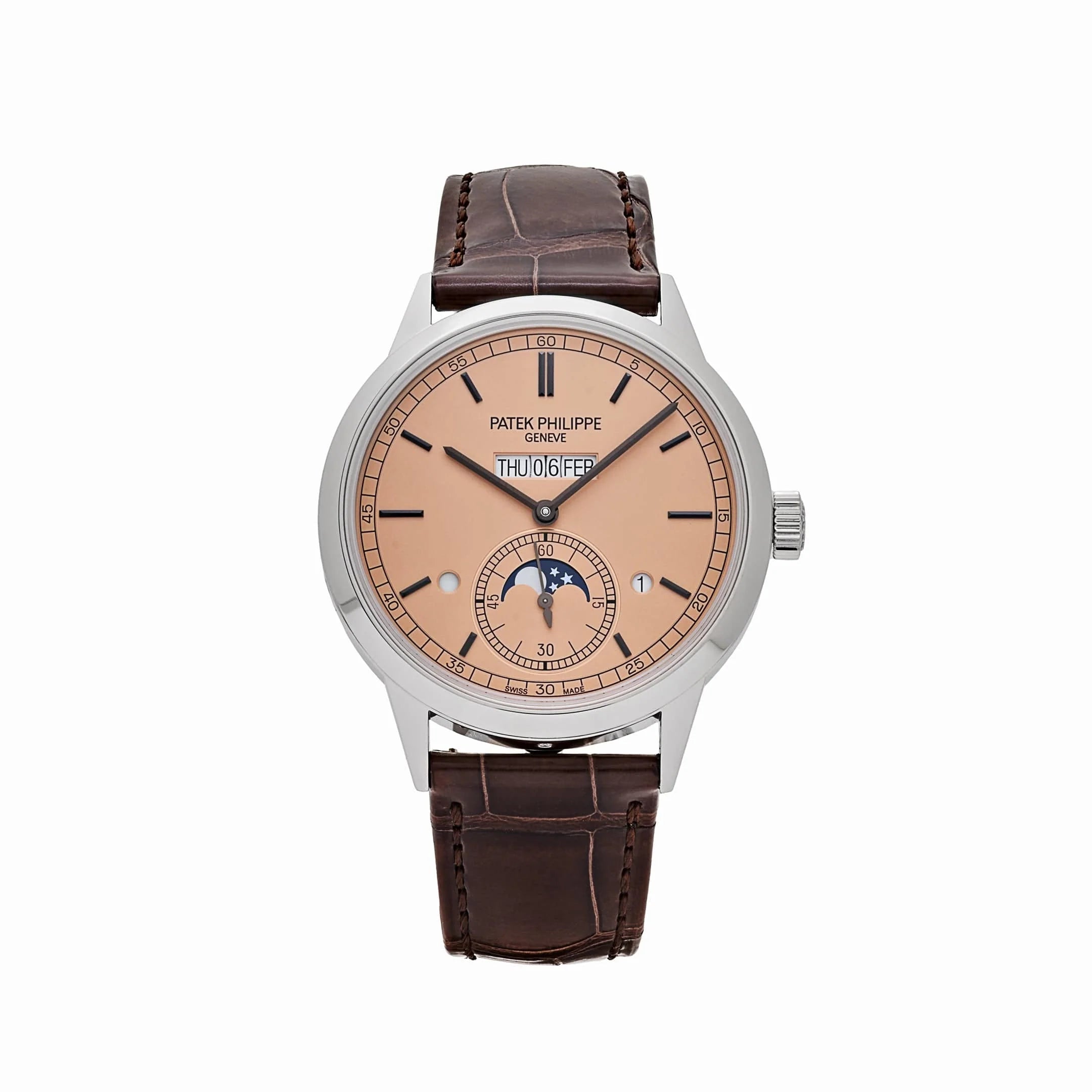 Patek Philippe Grand Complications 5236P-010 In-Line Perpetual Calendar Platinum Salmon Dial(2024)