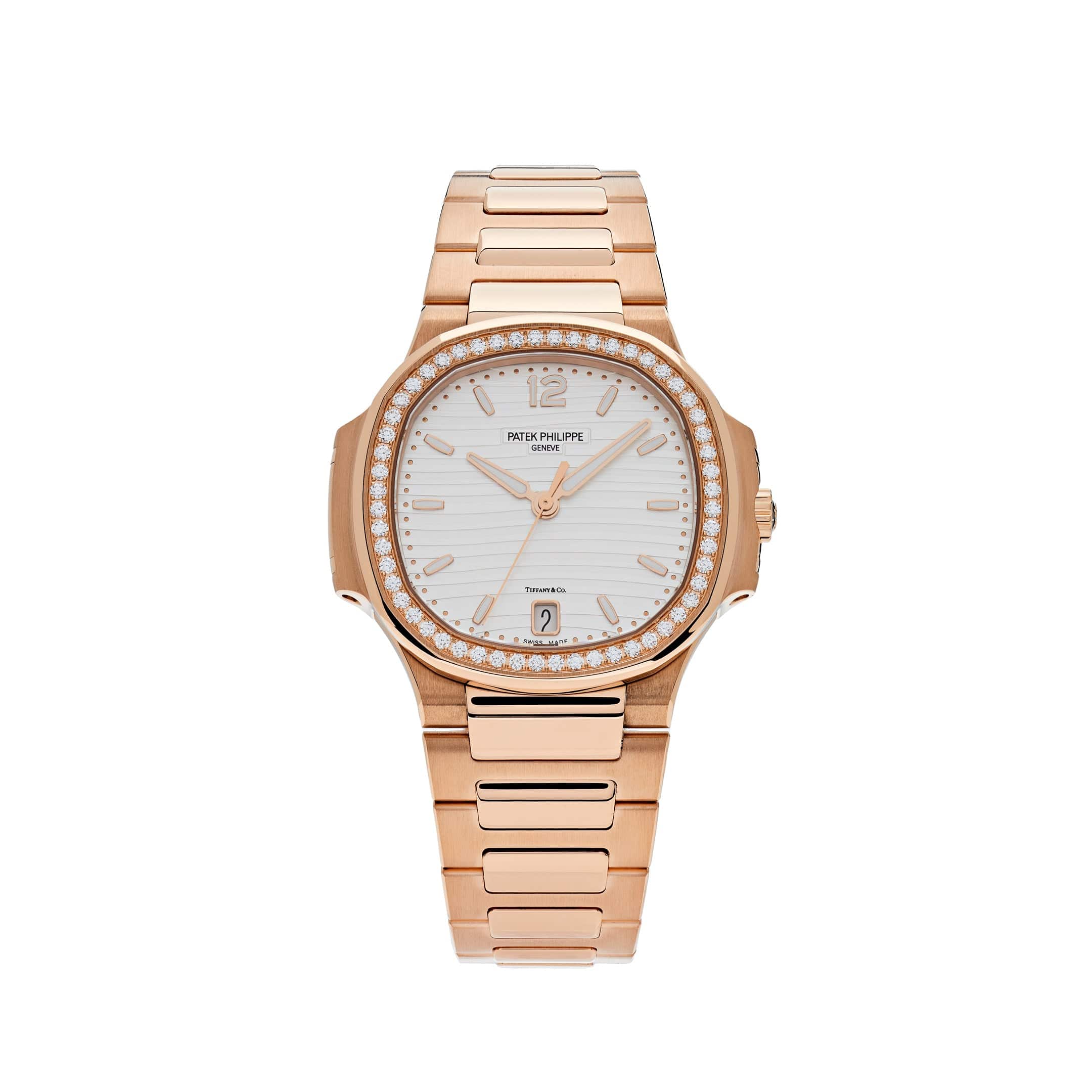 Patek Philippe Nautilus 7118/1200R-001 'Ladies Automatic Tiffany &amp; Co.' Rose Gold Diamond Bezel
