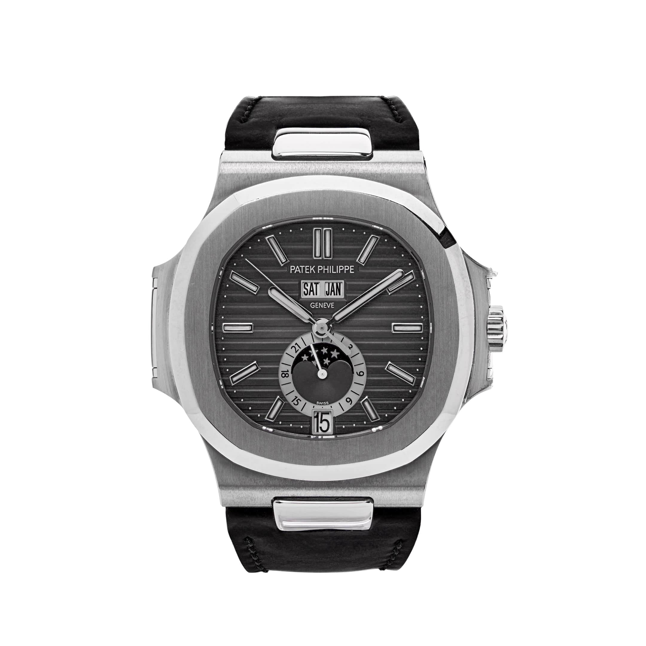 Patek Philippe Nautilus 5726A-001 Annual Calendar Moon Phases Stainless Steel Black Dial (2024)