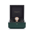 Audemars Piguet Royal Oak 77451OR.ZZ.1361OR.03 'Ladies' Rose Gold Silver Dial Diamond Bezel