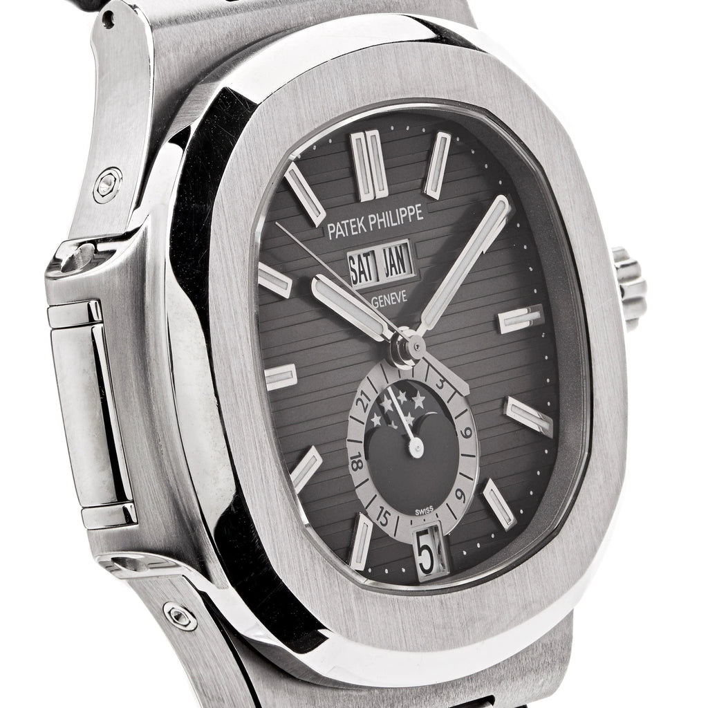 Patek Philippe Nautilus 5726A-001 Annual Calendar Moon Phases Stainless Steel Black Dial (2024)