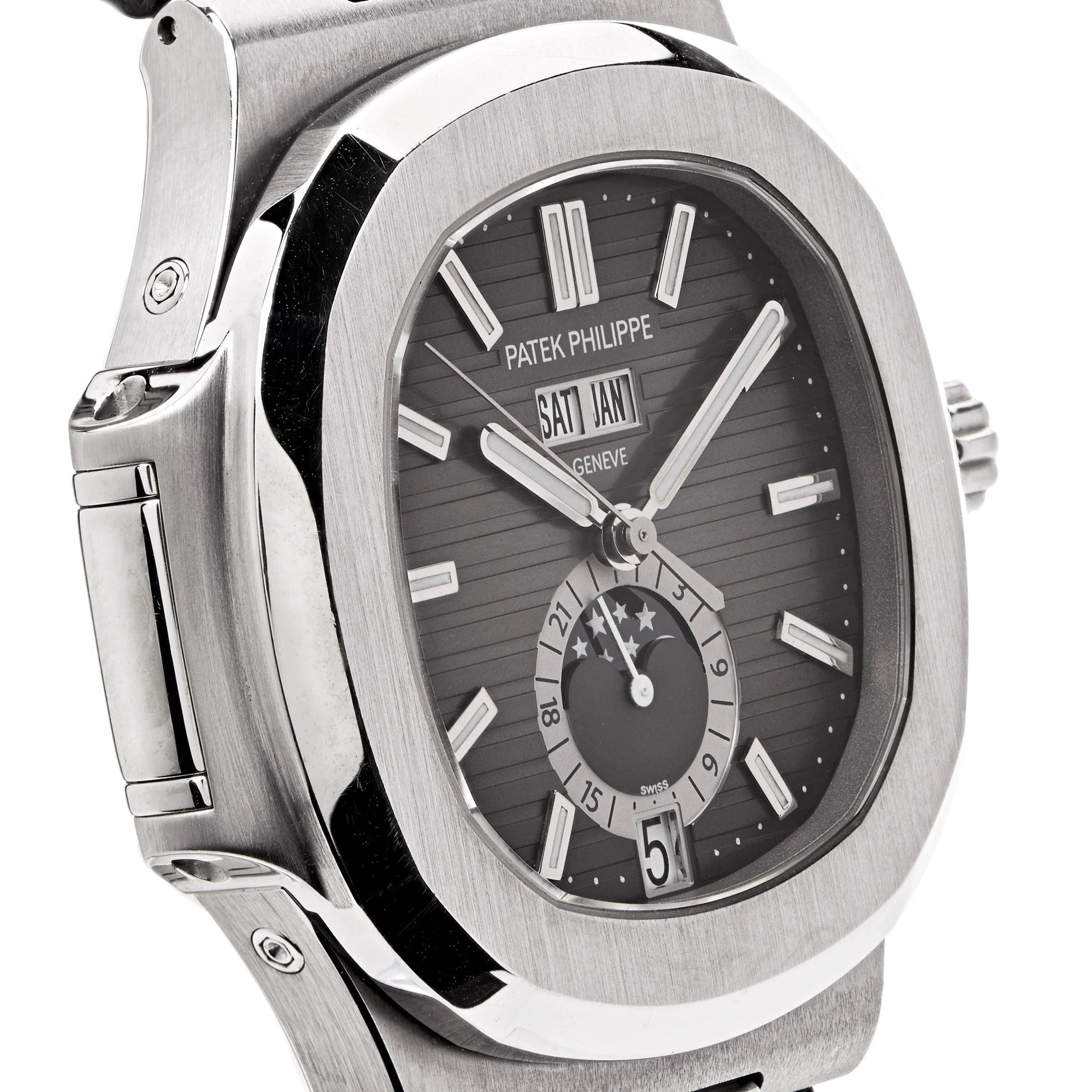 Patek Philippe Nautilus 5726A-001 Annual Calendar Moon Phases Stainless Steel Black Dial (2024)