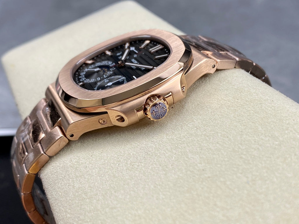 Patek Philippe Nautilus Moon Phase Rose Gold Black Dial 5712 1R 001 40MM