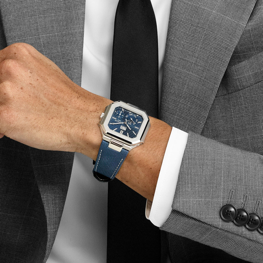 Patek Philippe Cubitus Platinum Case Sunburst Blue Dial 5822P-001