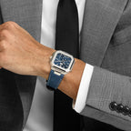 Patek Philippe Cubitus Platinum Case Sunburst Blue Dial 5822P-001