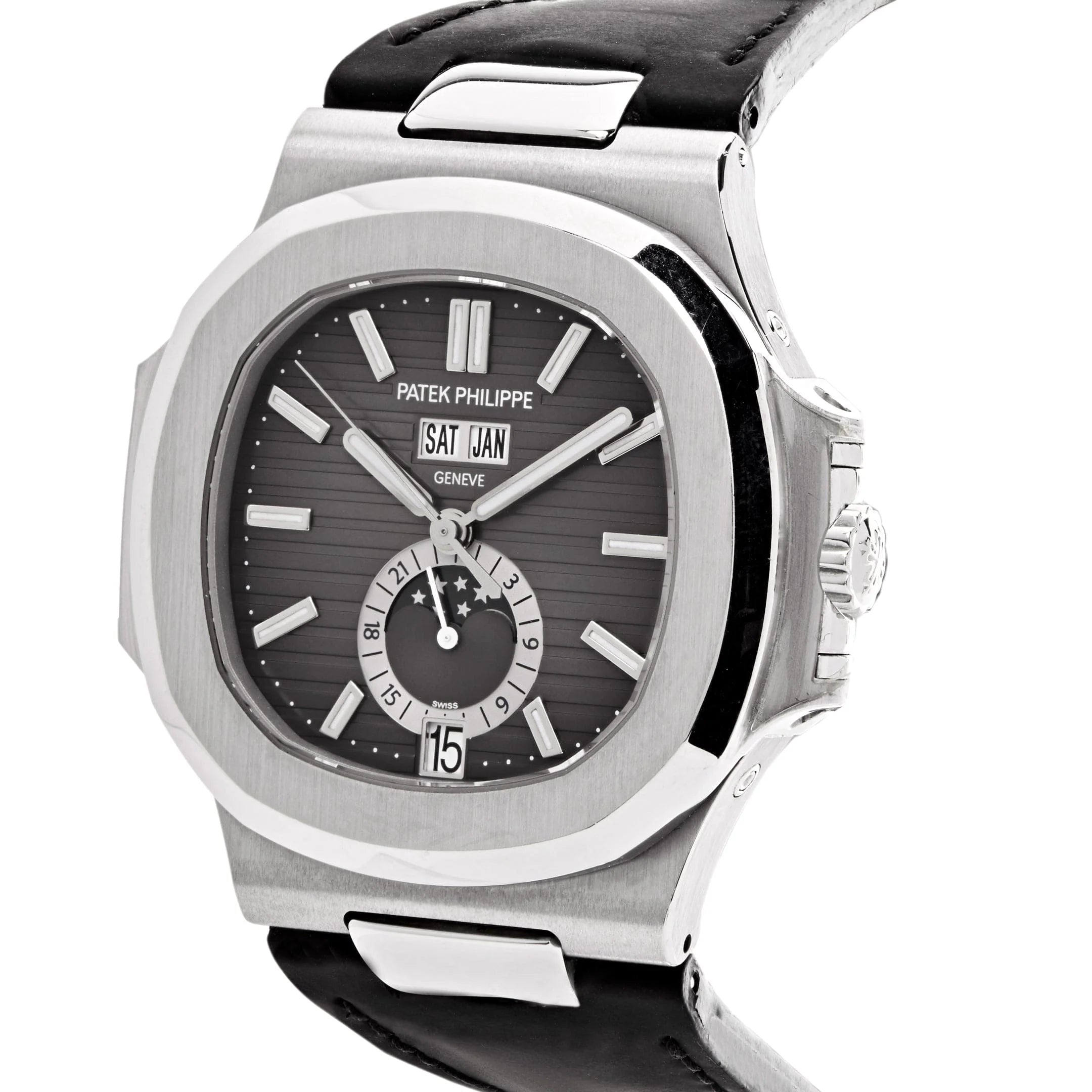 Patek Philippe Nautilus 5726A-001 Annual Calendar Moon Phases Stainless Steel Black Dial (2024)