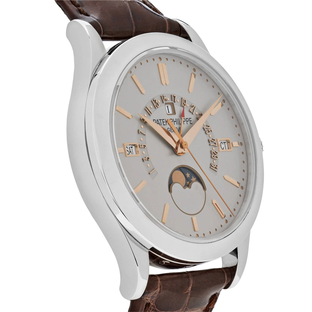 Patek Philippe Grand Complications 5496P-015 Perpetual Calendar Moon Phases Platinum Silver Dial (2017)