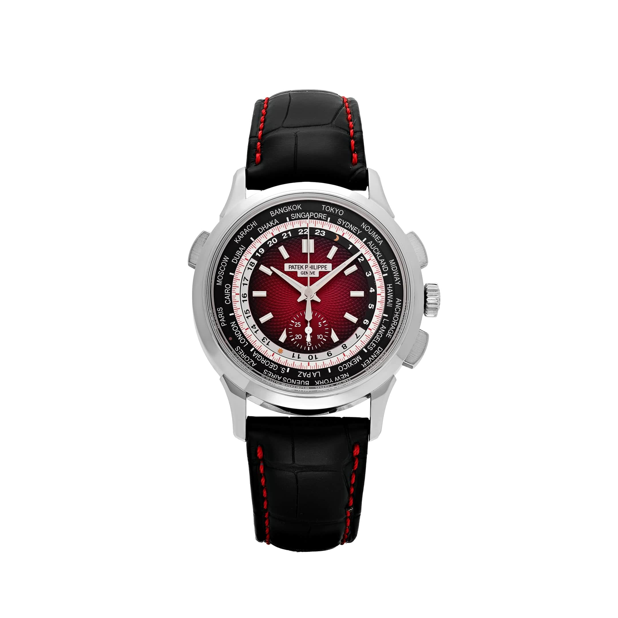 Patek Philippe Complications 5930G-011 &lsquo;Singapore Edition&rsquo; World Time Flyback Chronograph White Gold Red Dial (2020)