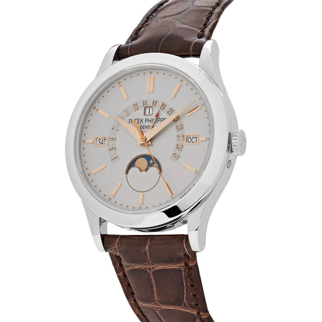 Patek Philippe Grand Complications 5496P-015 Perpetual Calendar Moon Phases Platinum Silver Dial (2017)