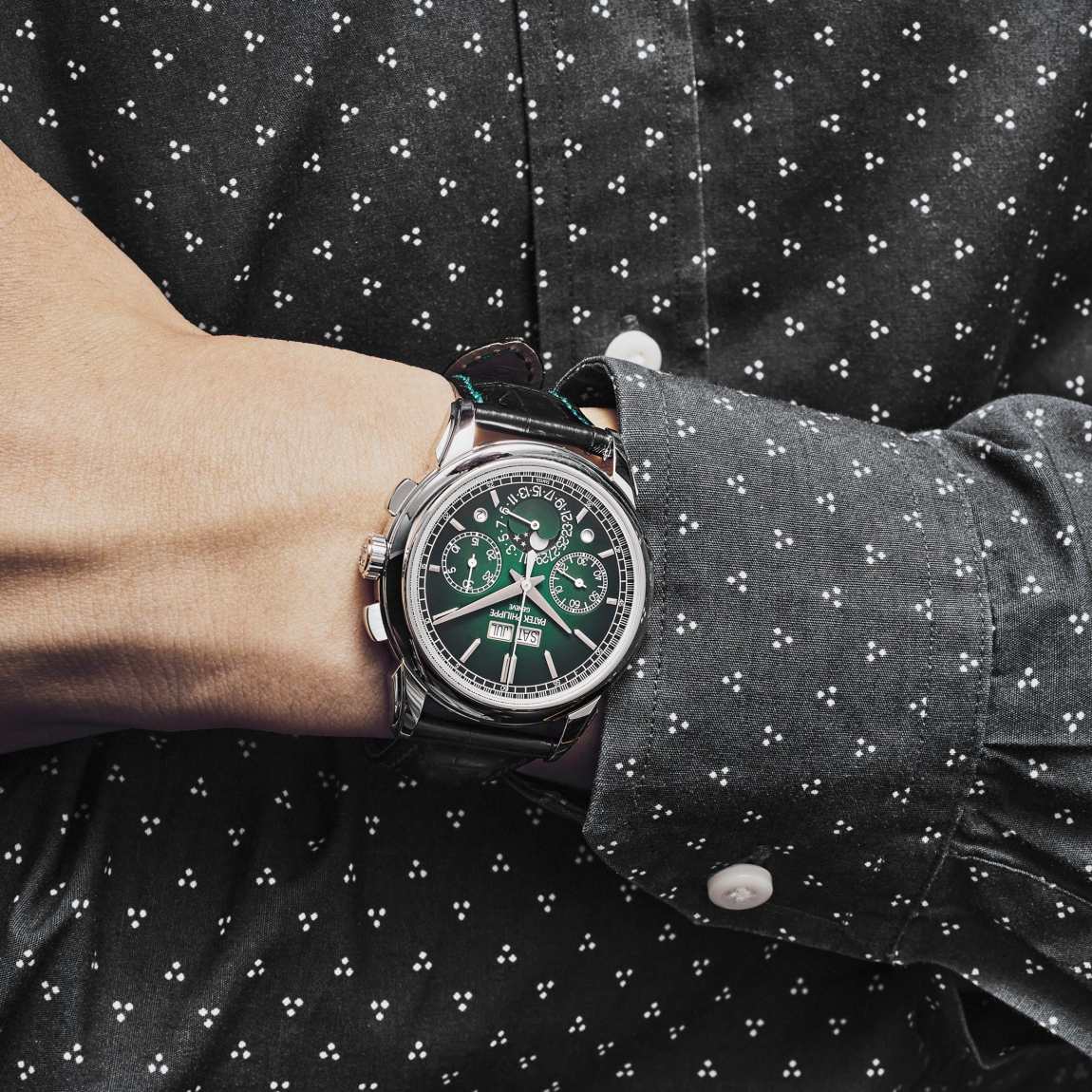Patek Philippe Grand Complications 5270P-014 Perpetual Calendar Chronograph Platinum Green Dial (2024)