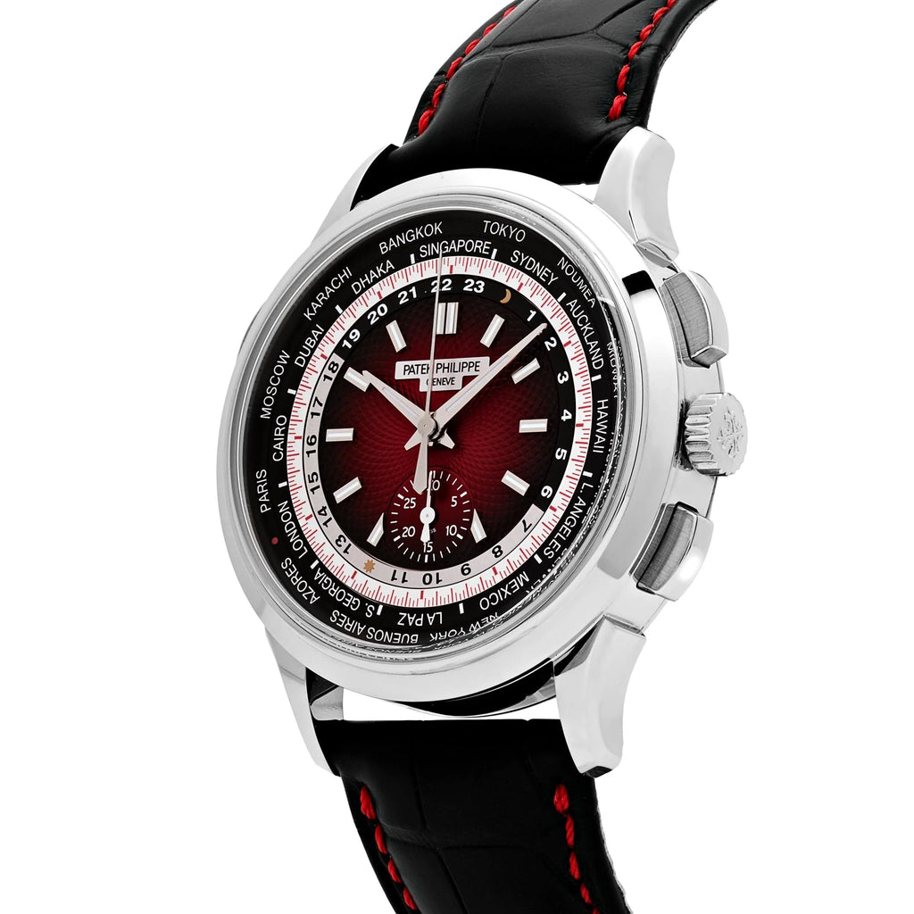 Patek Philippe Complications 5930G-011 &lsquo;Singapore Edition&rsquo; World Time Flyback Chronograph White Gold Red Dial (2020)