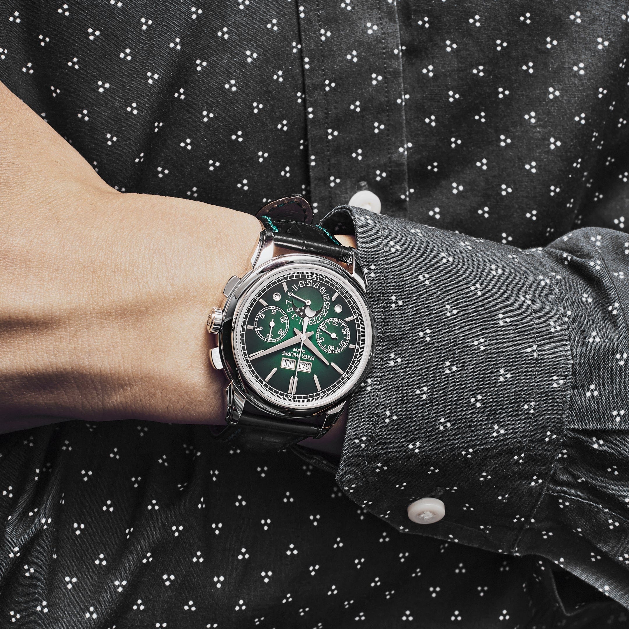 Patek Philippe Grand Complications 5270P-014 Perpetual Calendar Chronograph Platinum Green Dial (2024)