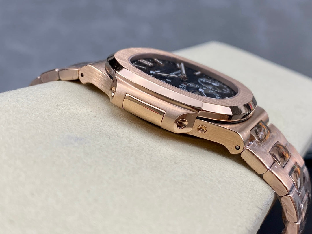 Patek Philippe Nautilus Moon Phase Rose Gold Black Dial 5712 1R 001 40MM
